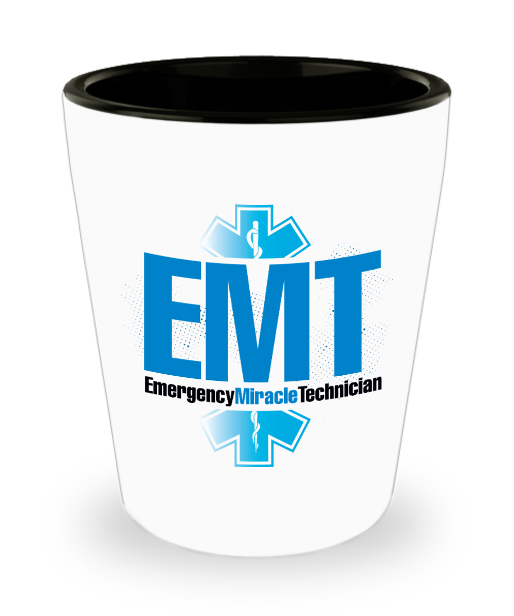 Emt Gifts Emergency Miracle Technician Birthday Christmas Gift Idea Shot Glass