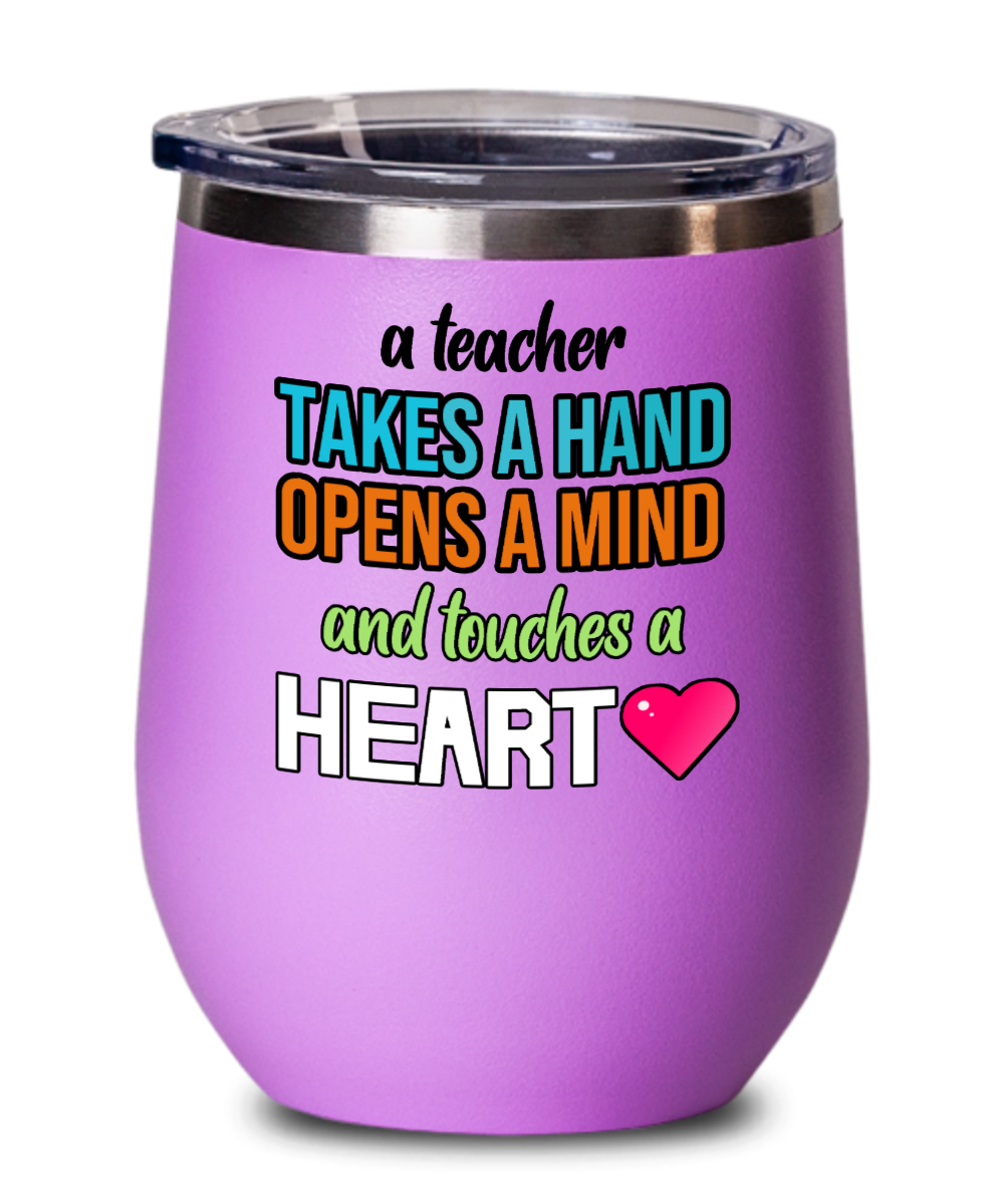 Teacher Gifts Teacher Takes A Hand Birthday Christmas Gift Idea For Men Women Wine Glass