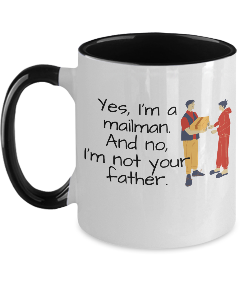 Postal Worker Gifts Yes Im A Mailman Birthday Christmas Gift Idea Two Tone Coffee Mug 11oz