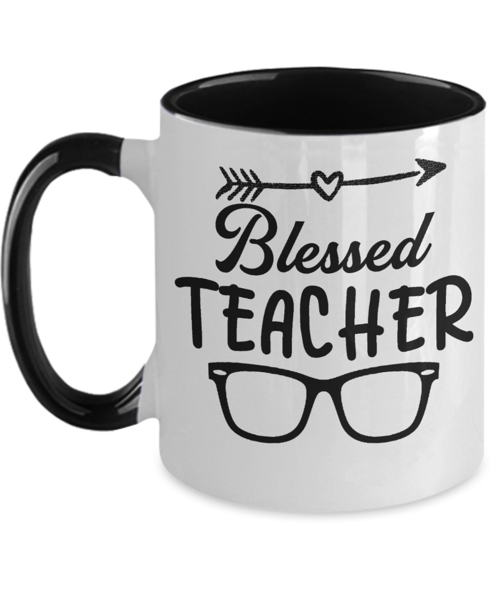 Teacher Gifts Blessed Teacher Birthday Christmas Gift Idea Two Tone Coffee Mug 11oz