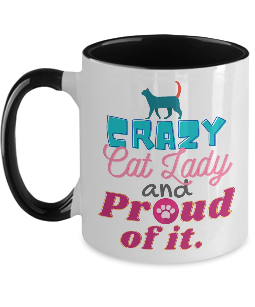 Cat Lovers Gifts Crazy Cat Lady Birthday Christmas Gift Idea Two Tone Coffee Mug 11oz