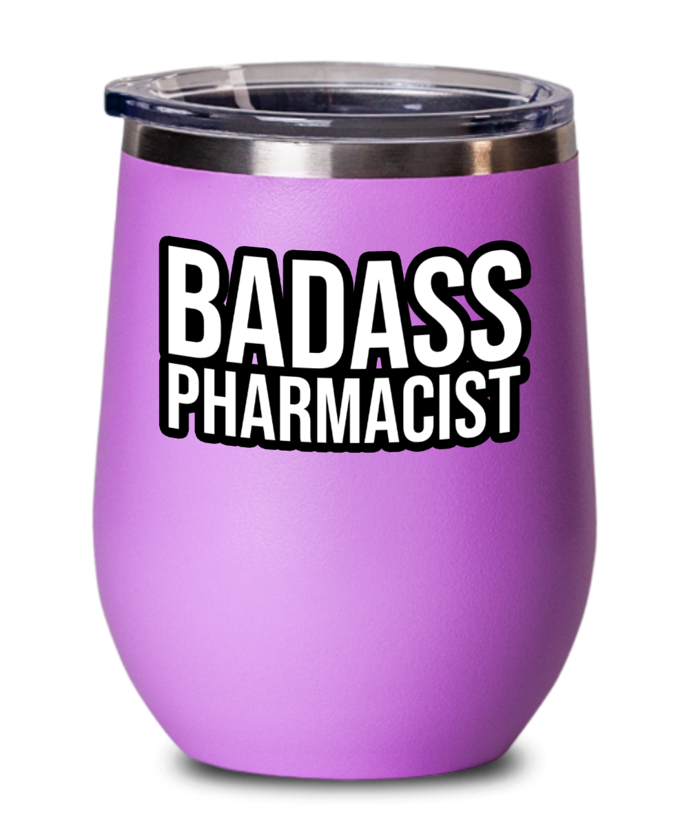 Pharmacist Gifts Badass Pharmacist Birthday Christmas Gift Idea For Men Women Wine Glass