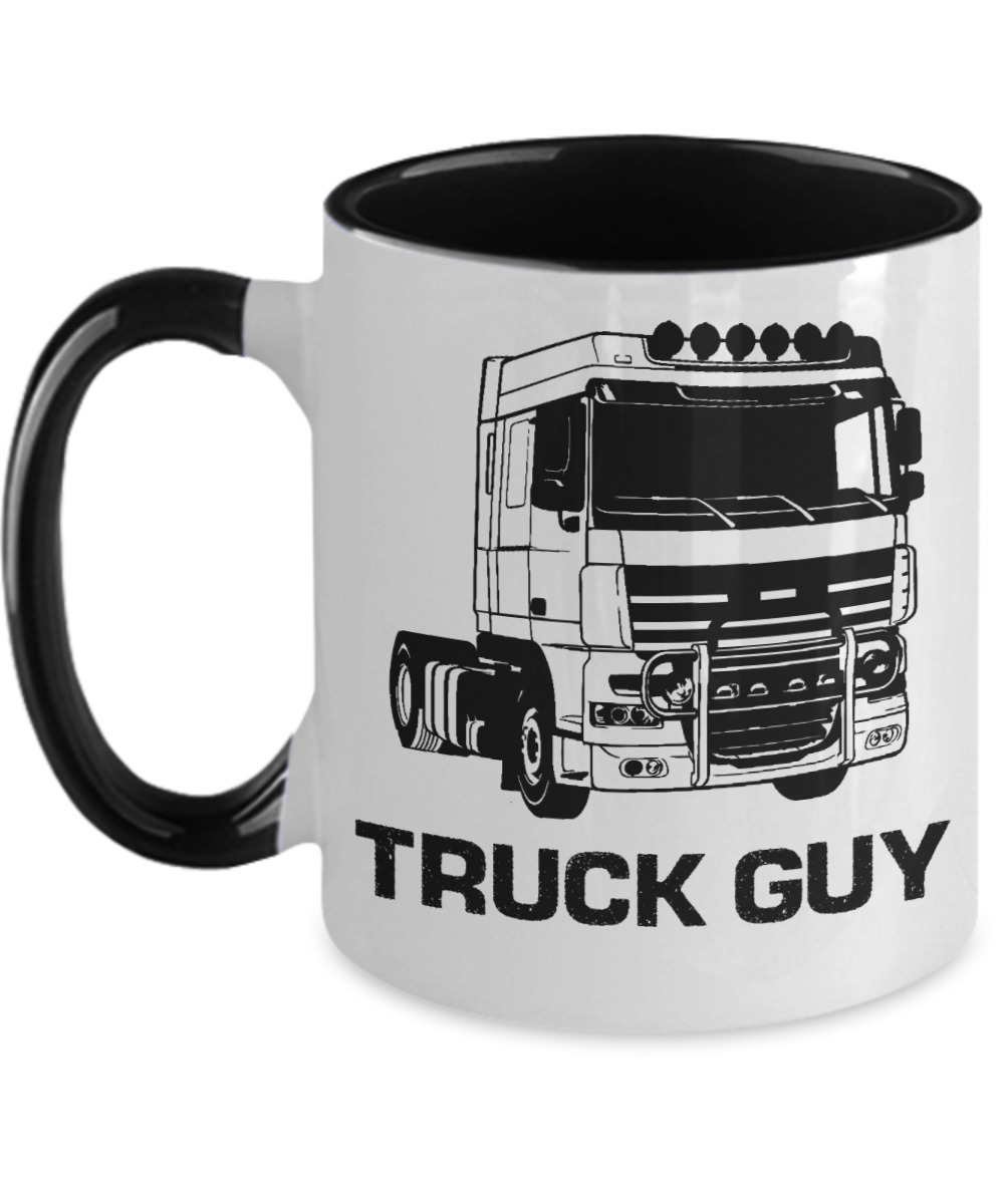 Trucker Gifts Truck Guy Birthday Christmas Gift Idea For Men Women Two Tone Coffee Mug 11oz