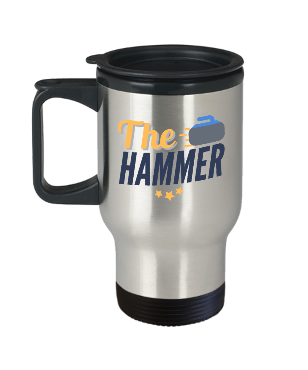 Curling Sport Gifts The Hammer Birthday Christmas Gift Idea For Men Women Travel Mug