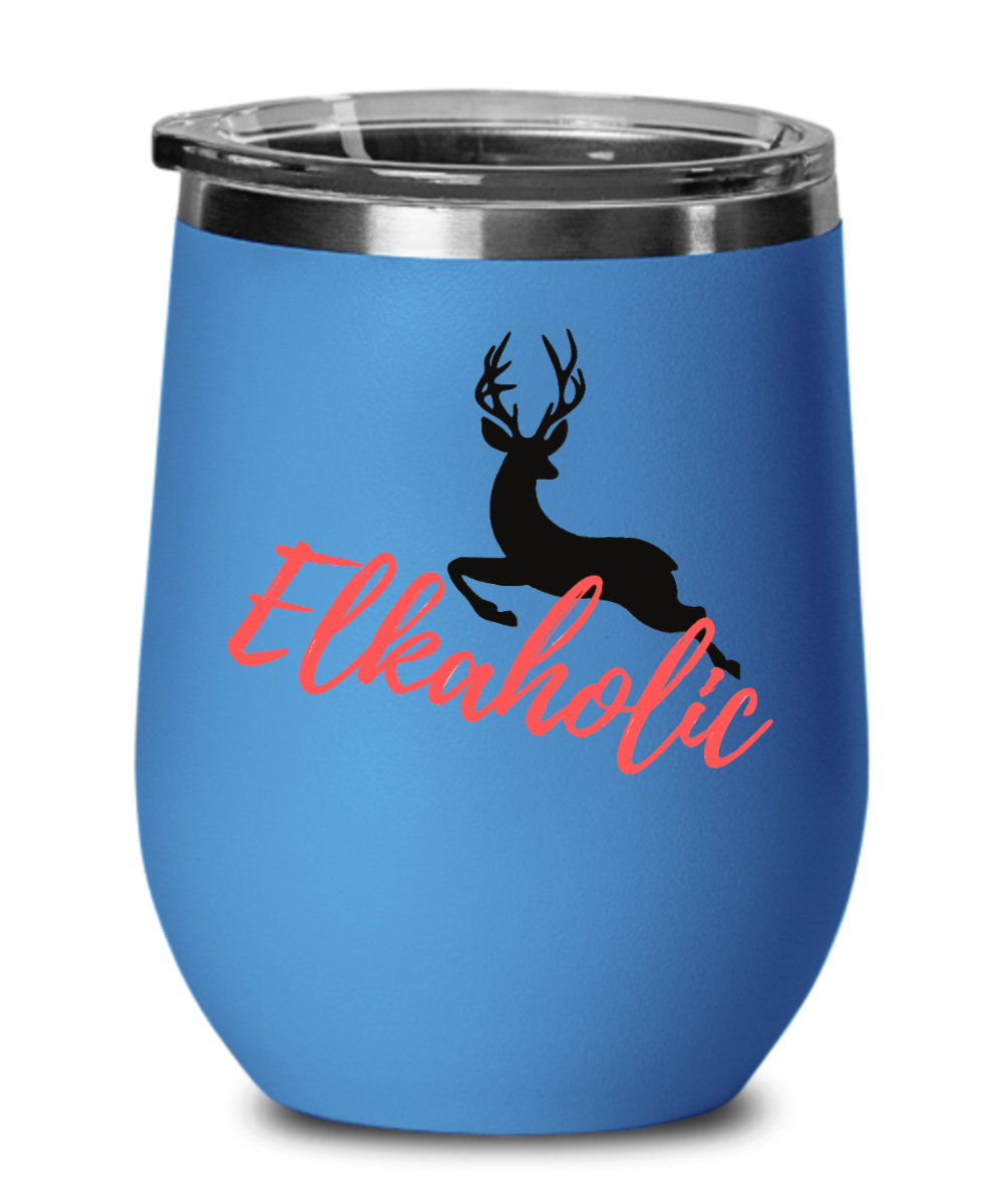 Hunting Gifts Elkaholic Birthday Christmas Gift Idea For Men Women Wine Glass