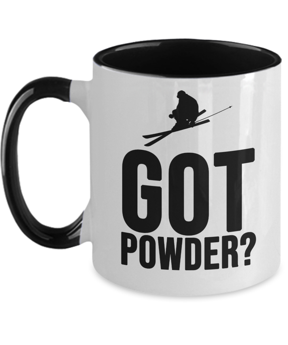 Skiing Gifts Got Powder Birthday Christmas Gift Idea For Men Women Two Tone Coffee Mug 11oz