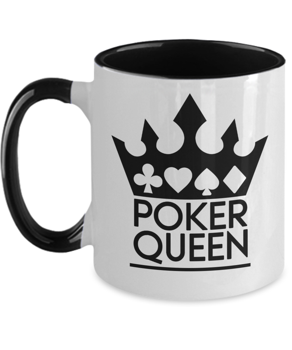 Poker Gifts Poker Queen Birthday Christmas Gift Idea For Women Two Tone Coffee Mug 11oz