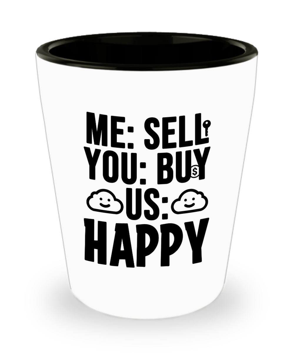 Realtor Gifts Sell Buy Happy Birthday Christmas Gift Idea For Men Women Shot Glass