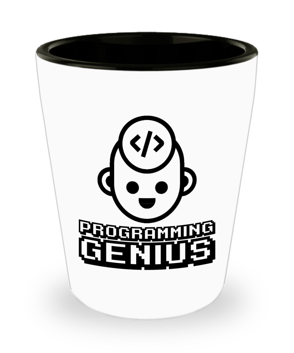 Computer Programming Gifts Programming Genius Birthday Christmas Gift Idea For Men Women Shot Glass