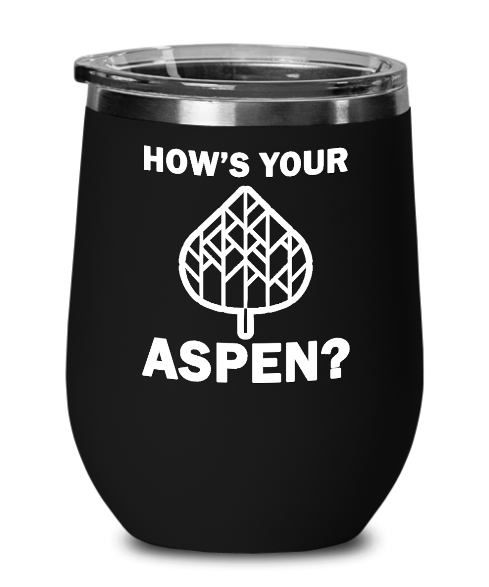 Skiing Gifts Hows Your Aspen Birthday Christmas Gift Idea For Men Women Wine Glass