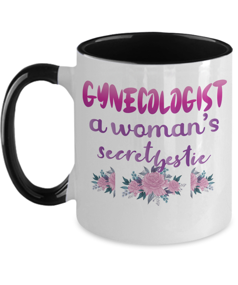 Gynecologist Gifts Womans Secret Bestie Birthday Christmas Gift Idea Two Tone Coffee Mug 11oz