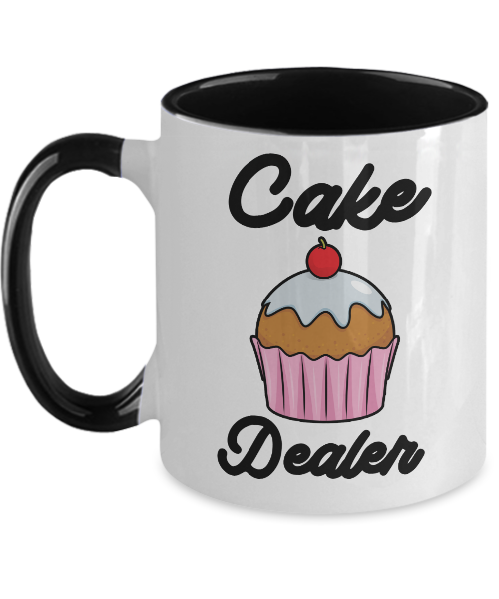 Baking Gifts Cake Dealer Birthday Christmas Gift Idea For Men Women Two Tone Coffee Mug 11oz