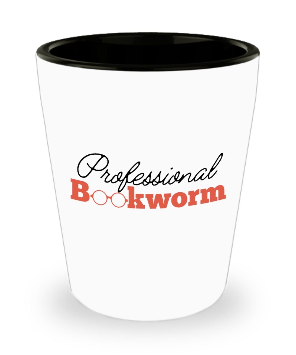 Librarian Gifts Professional Bookworm Birthday Christmas Gift Idea For Men Women Shot Glass