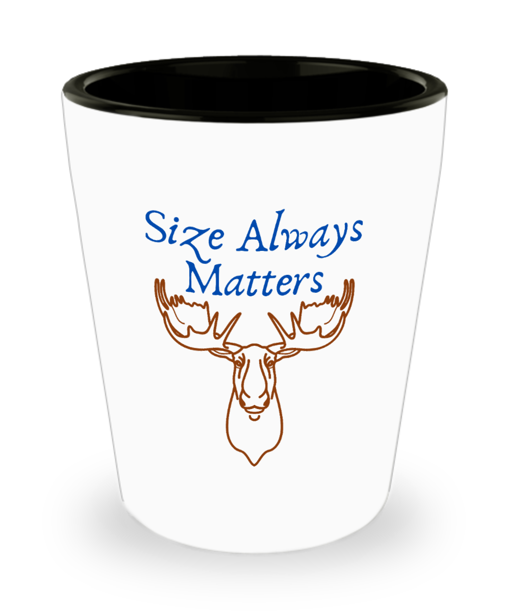 Hunting Gifts Size Always Matters Birthday Christmas Gift Idea For Men Women Shot Glass