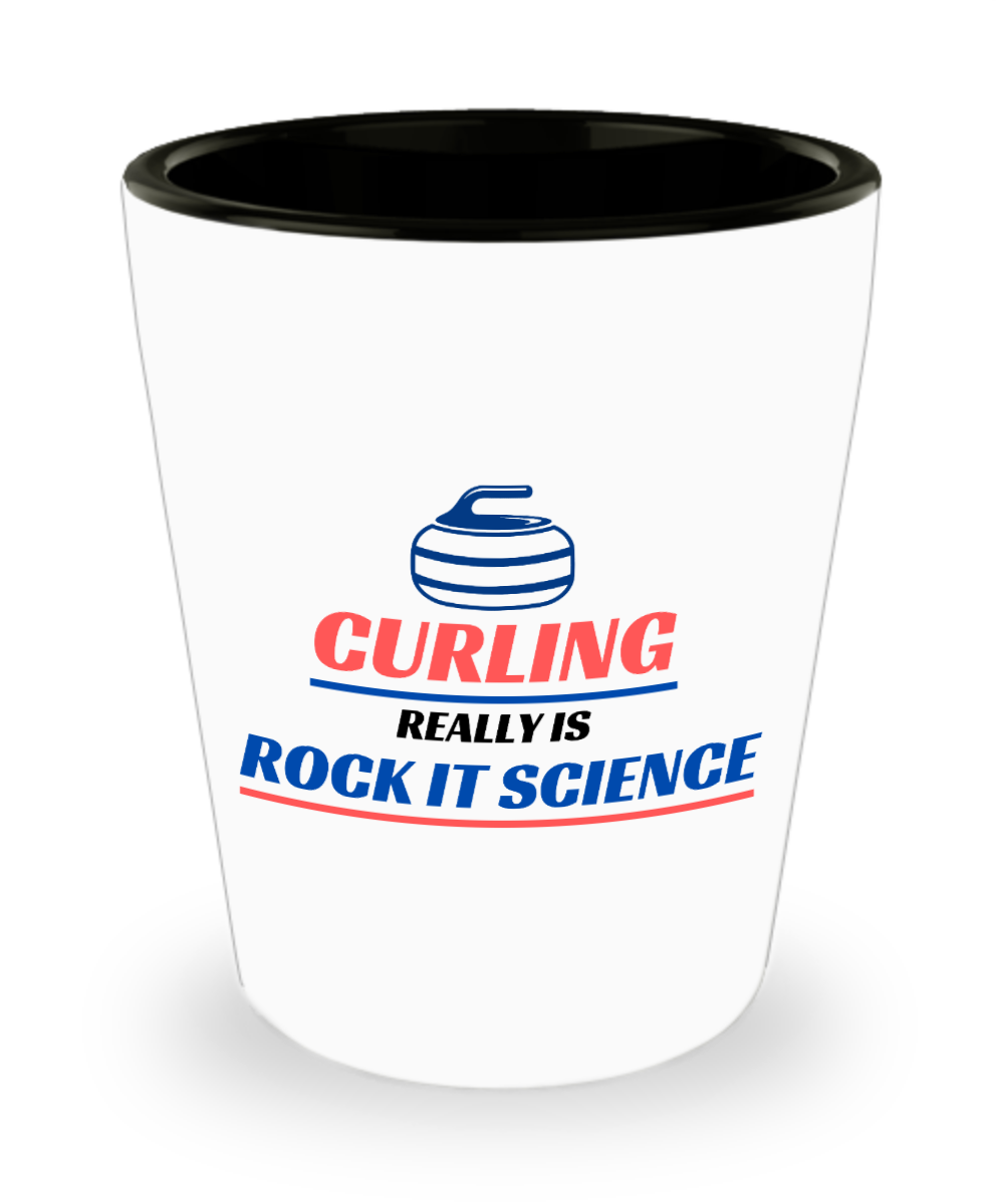 Curling Sport Gifts Rock It Science Birthday Christmas Gift Idea For Men Women Shot Glass