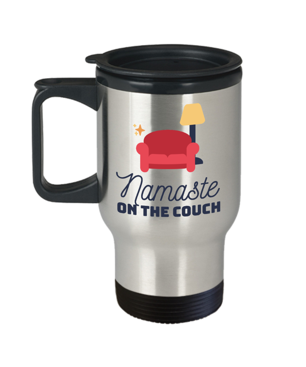 Yoga Gifts Namaste On The Couch Birthday Christmas Gift Idea For Men Women Travel Mug