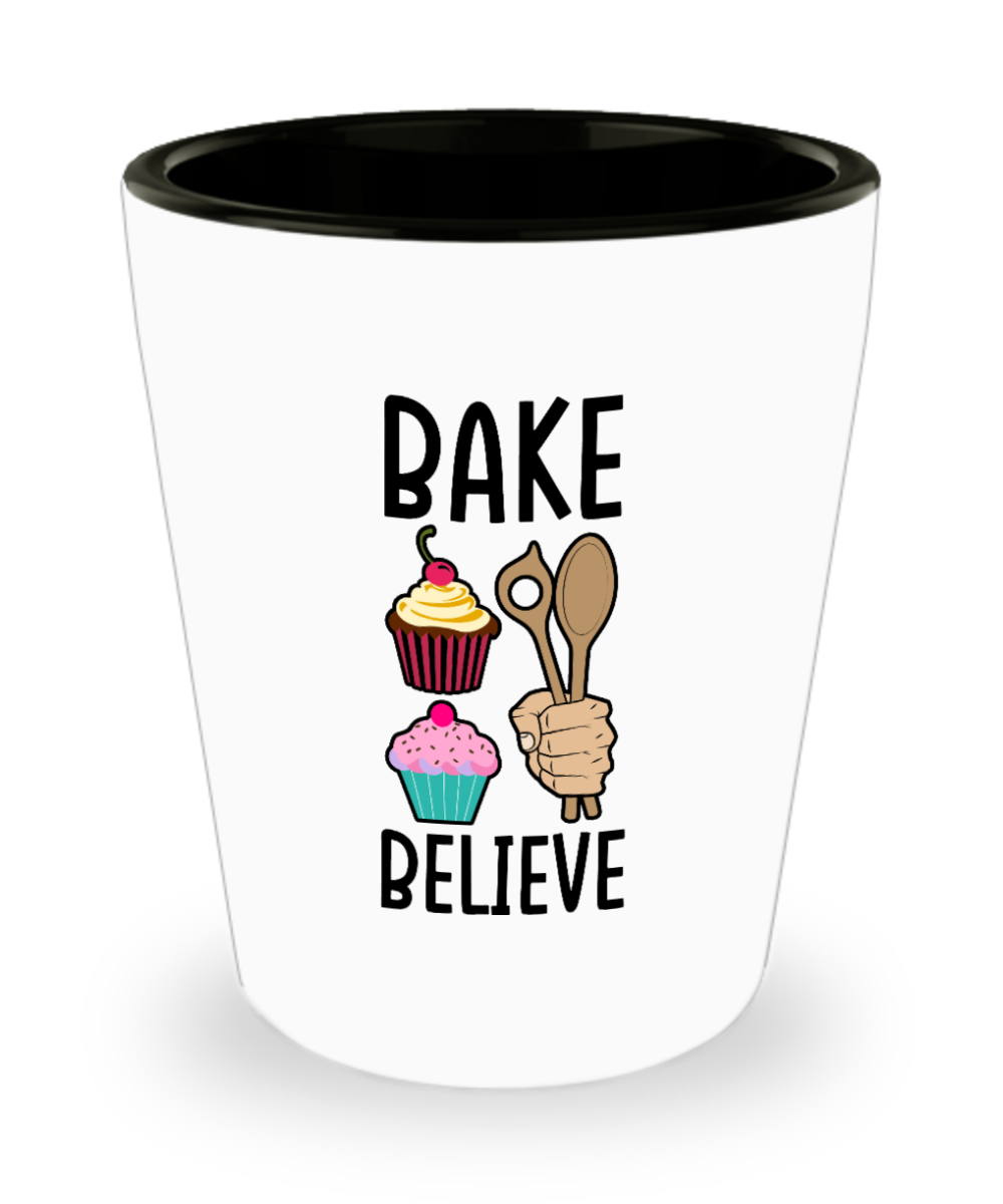 Baking Gifts Bake Believe Birthday Christmas Gift Idea For Men Women Shot Glass