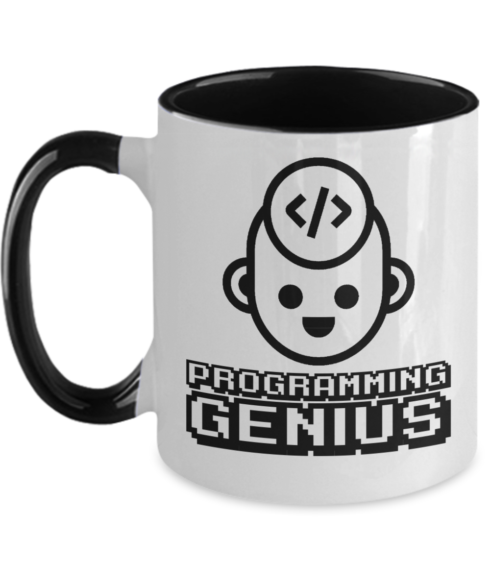 Computer Programming Gifts Programming Genius Birthday Christmas Gift Idea For Men Women Two Tone Coffee Mug 11oz