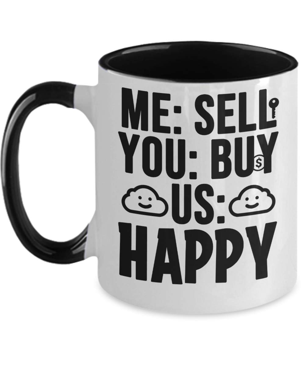 Realtor Gifts Sell Buy Happy Birthday Christmas Gift Idea Two Tone Coffee Mug 11oz