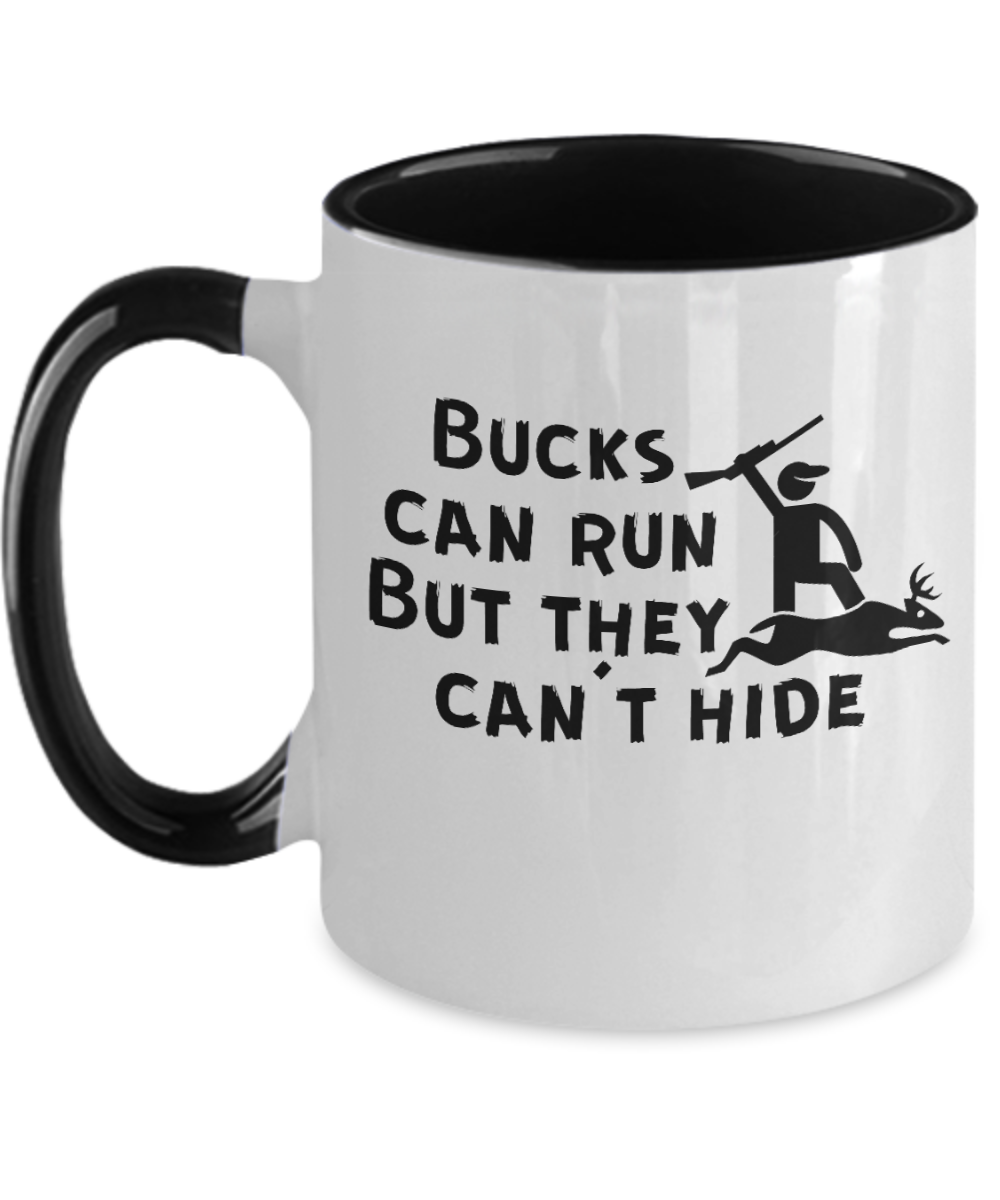 Hunting Gifts Bucks Can Run Birthday Christmas Gift Idea Two Tone Red Coffee Mug 11oz