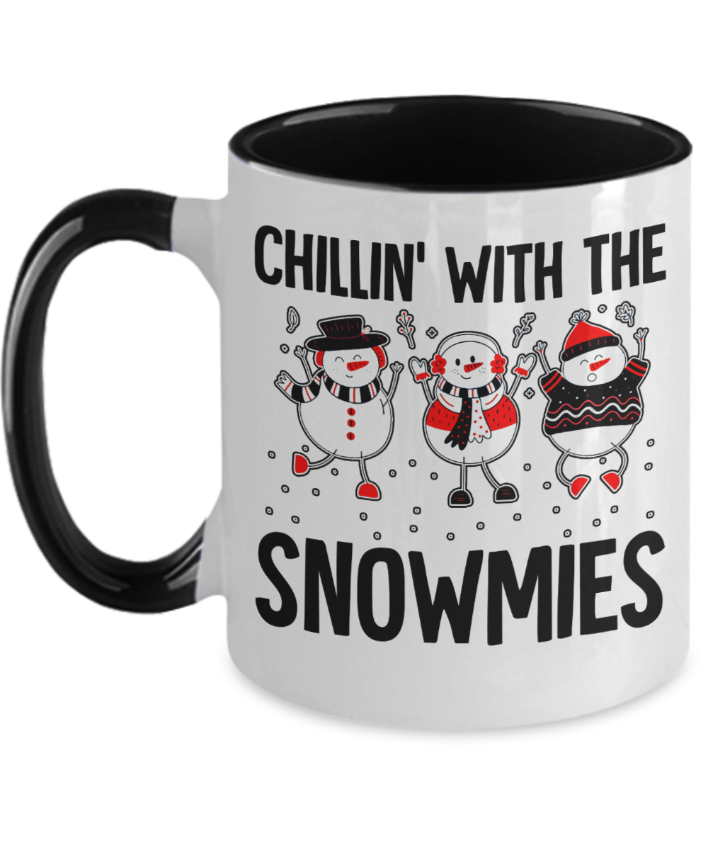 Skiing Gifts Chillin With The Snowmies Birthday Christmas Gift Idea For Men Women Two Tone Coffee Mug 11oz