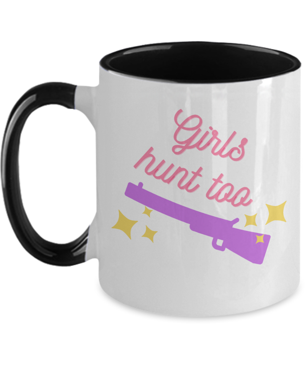 Hunting Gifts Girls Hunt Too Birthday Christmas Gift Idea Two Tone Red Coffee Mug 11oz