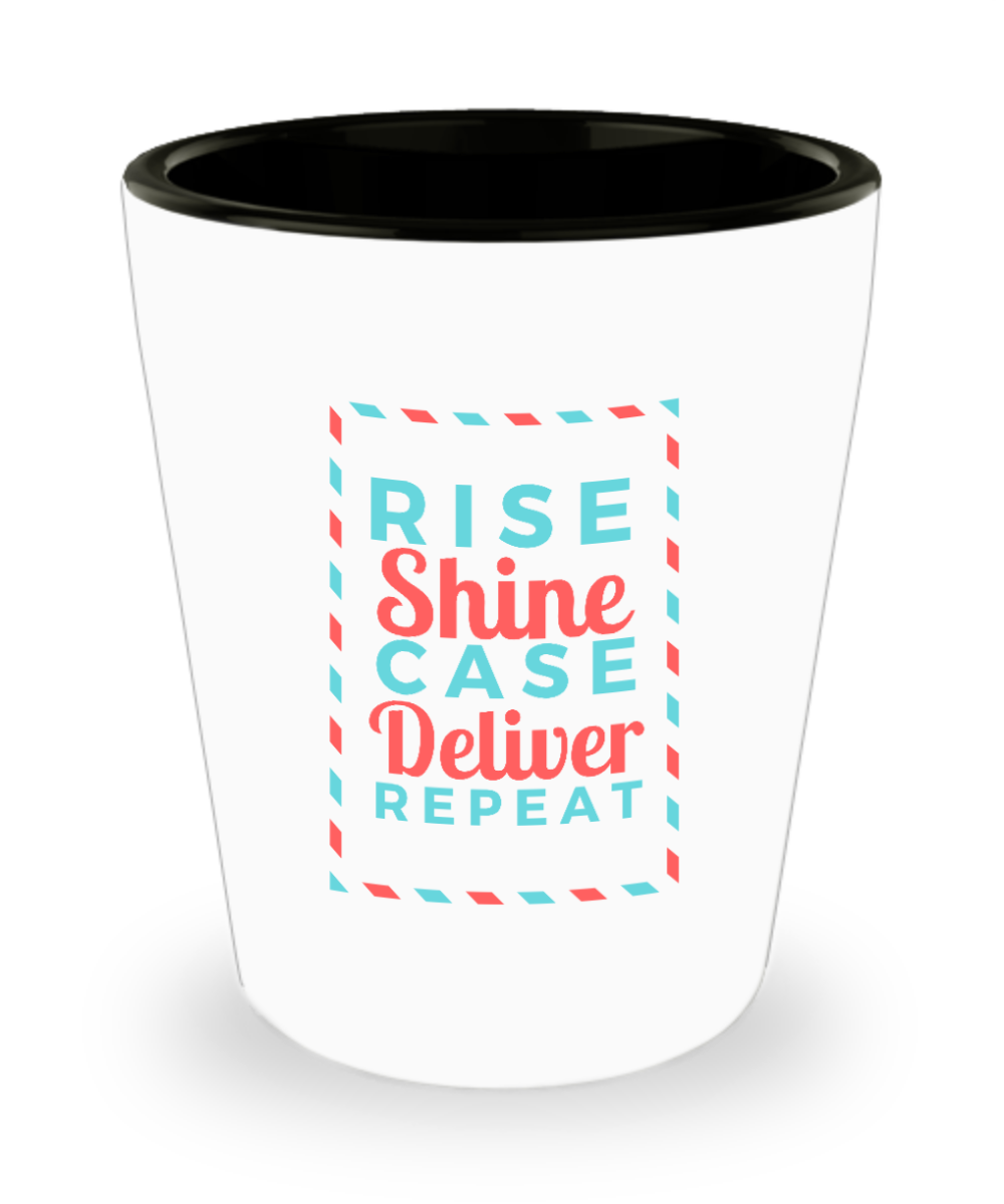 Postal Worker Gifts Rise Shine Case Birthday Christmas Gift Idea For Men Women Shot Glass