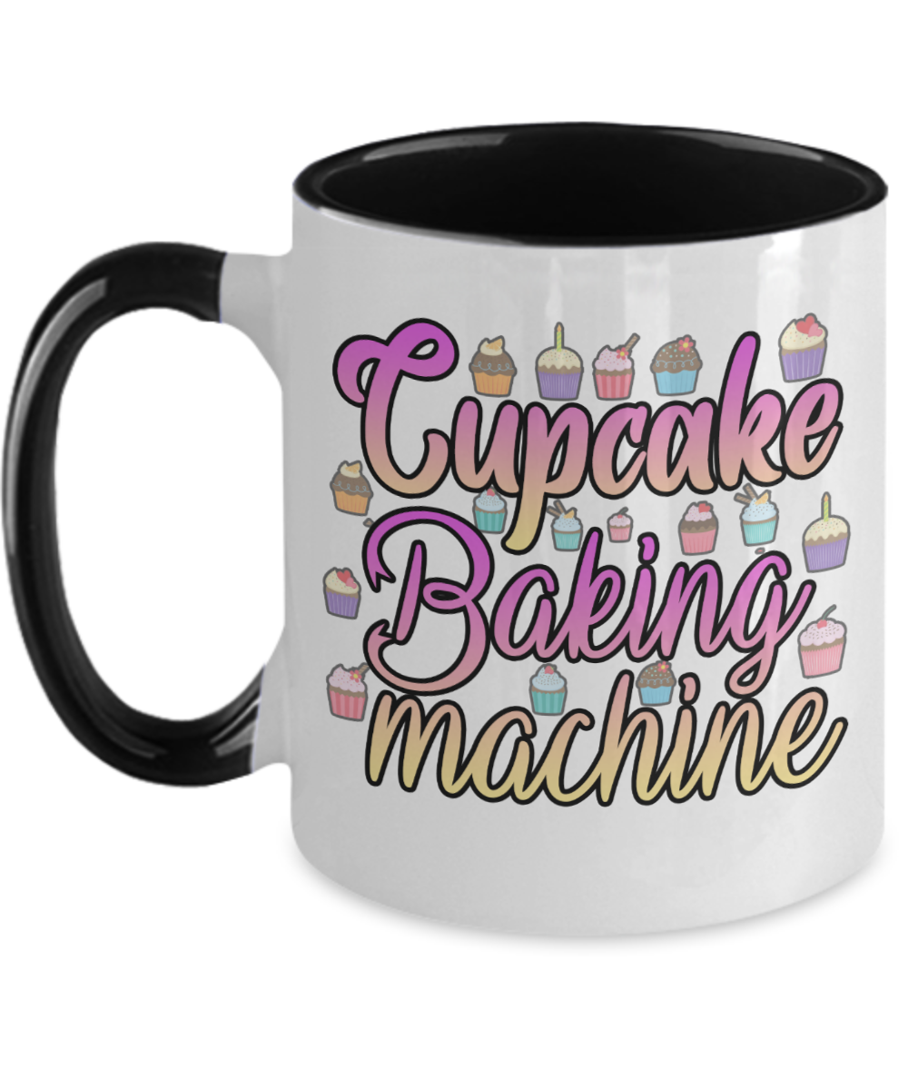 Baking Gifts Cupcake Baking Machine Birthday Christmas Gift Idea For Men Women Two Tone Coffee Mug 11oz