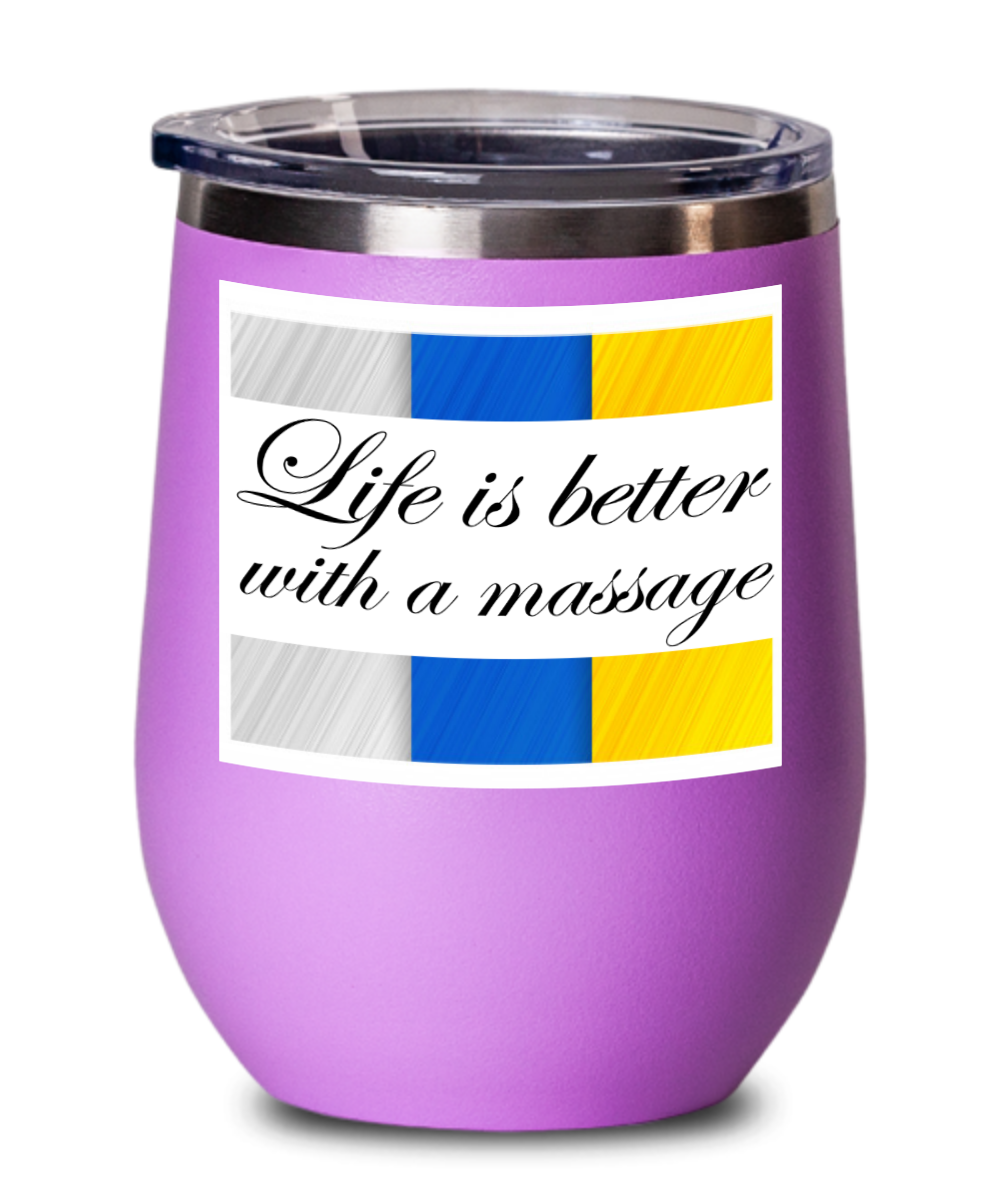 Massage Gifts Life Is Better With A Massage Birthday Christmas Gift Idea Wine Glass