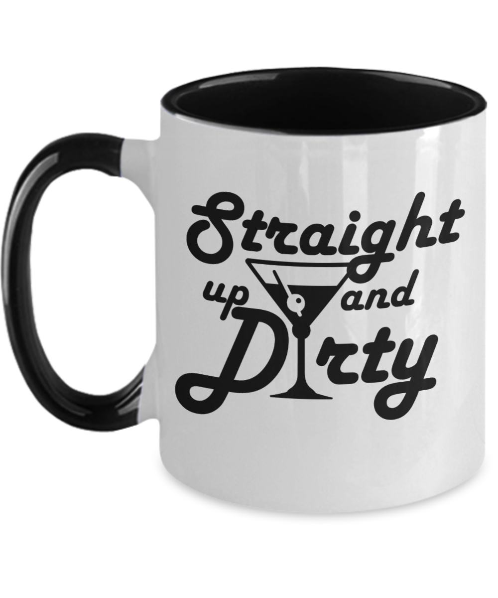 Bartender Gifts Straight Up And Dirty Birthday Christmas Gift Idea For Men Women Two Tone Coffee Mug 11oz