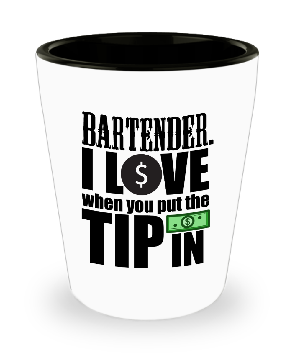 Bartender Gifts Bartender I Love Birthday Christmas Gift Idea For Men Women Shot Glass