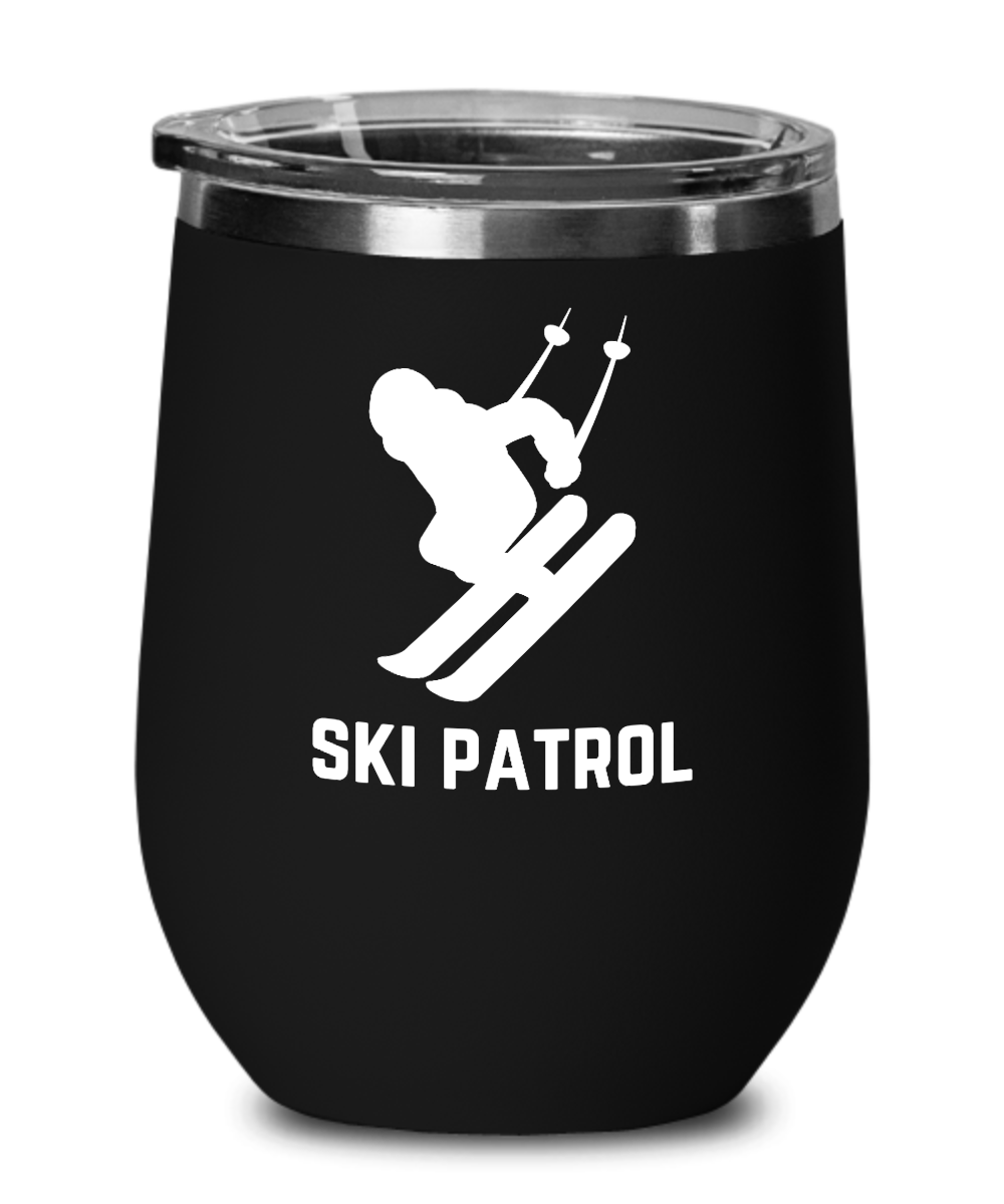 Skiing Gifts Ski Patrol Birthday Christmas Gift Idea For Men Women Wine Glass