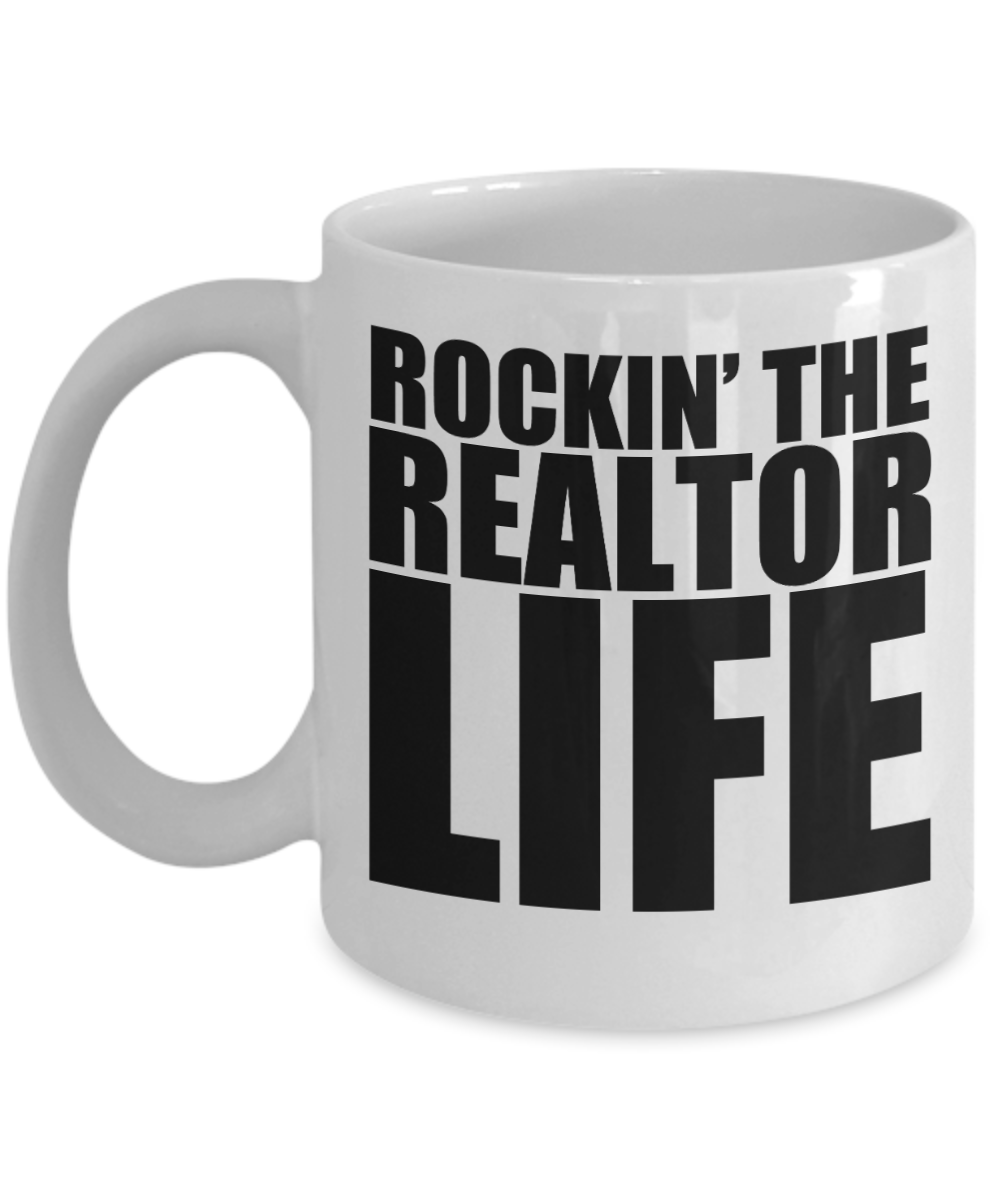 Realtor Gifts Coffee Mug Rockin The Realtor Life Birthday Christmas Gift Idea For Men Women 11 oz or 15 oz