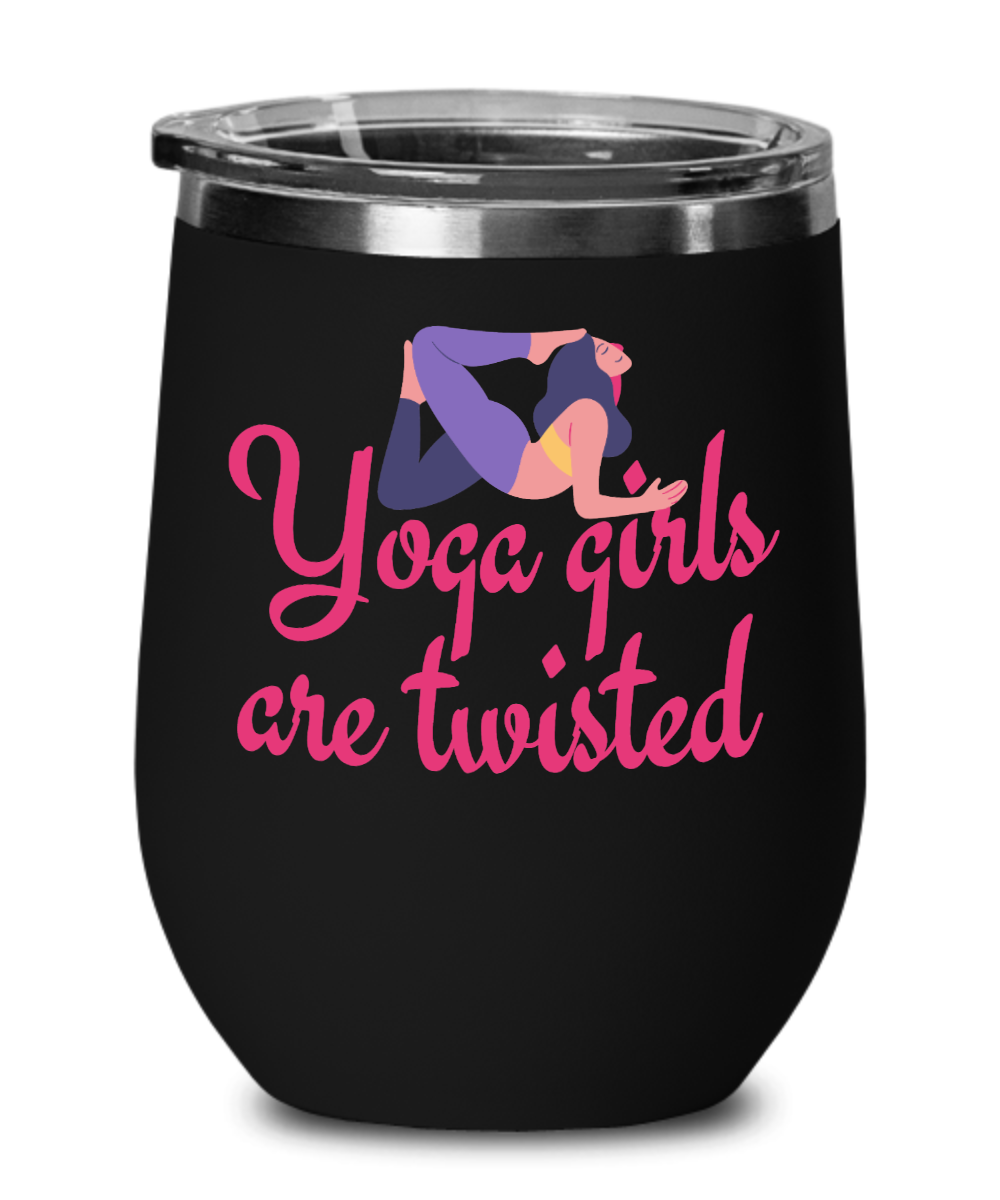 Yoga Gifts Yoga Girls Are Twisted Birthday Christmas Gift Idea For Women Wine Glass