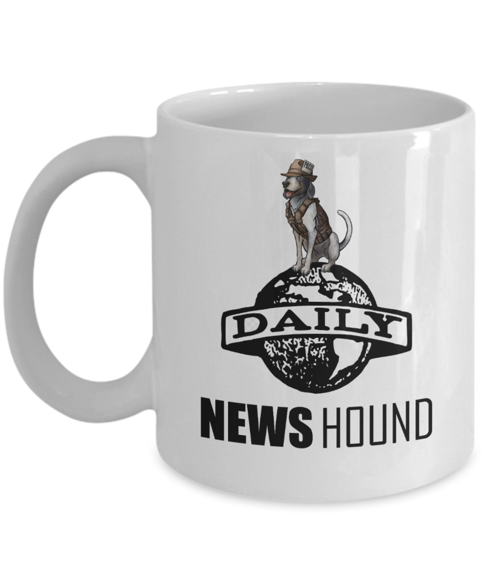 Journalist Gifts Coffee Mug Daily News Hound Birthday Christmas Gift Idea For Men Women 11 oz or 15 oz