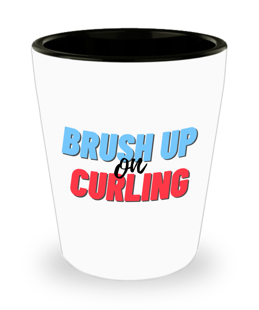 Curling Sport Gifts Brush Up On Curling Birthday Christmas Gift Idea Shot Glass