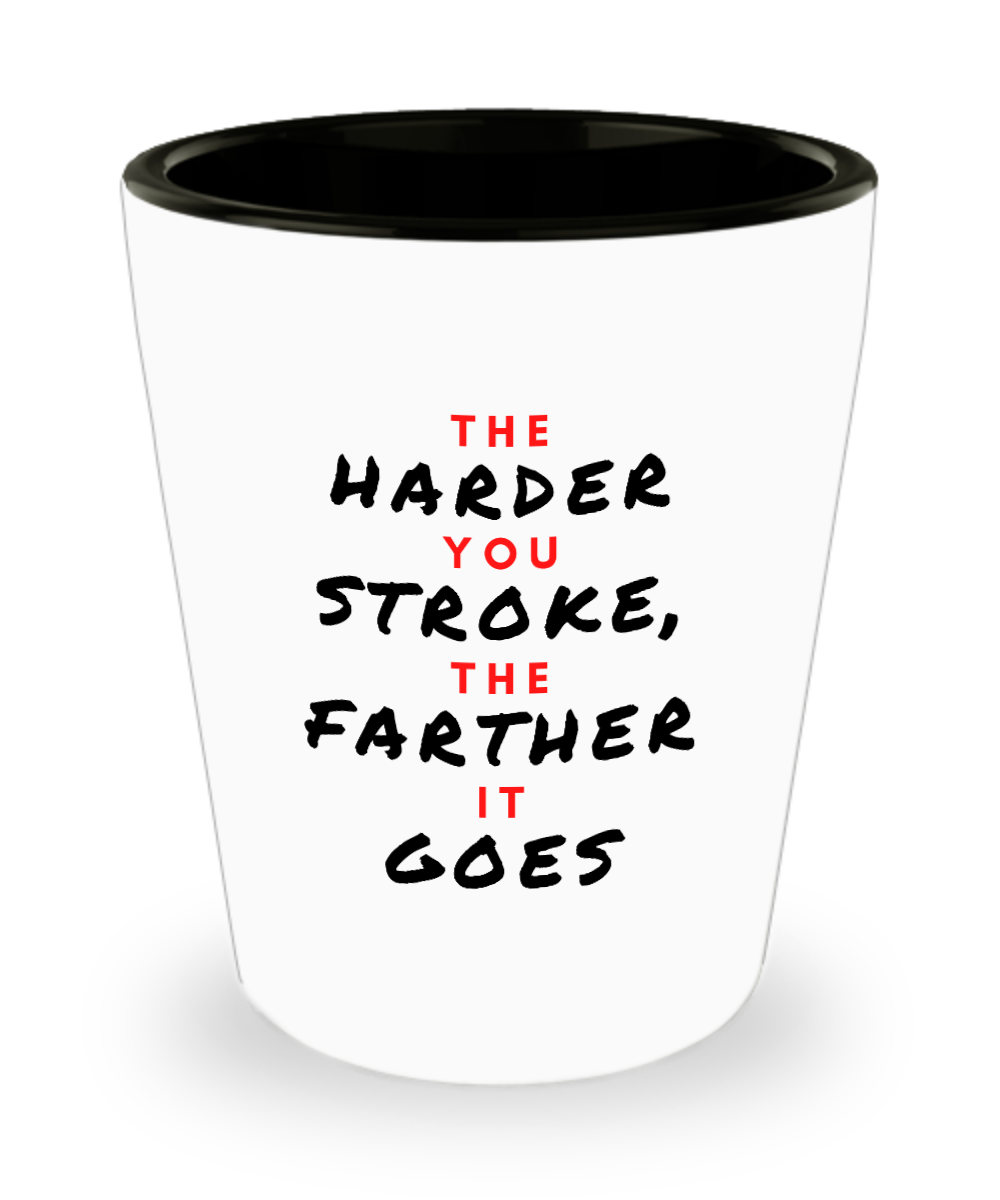 Curling Sport Gifts The Harder You Stroke Birthday Christmas Gift Idea Shot Glass