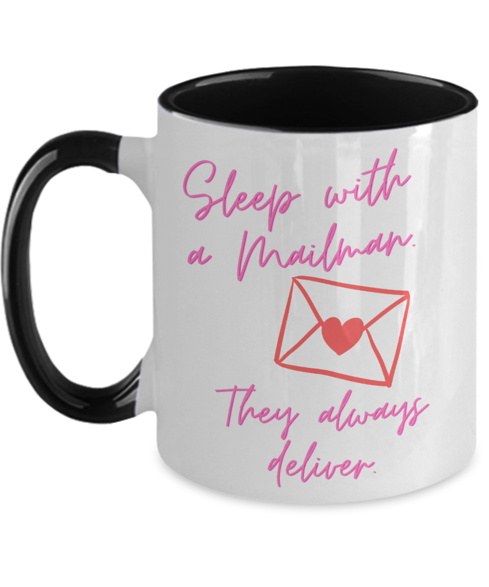 Postal Worker Gifts Sleep With A Mailman Birthday Christmas Gift Idea Two Tone Coffee Mug 11oz