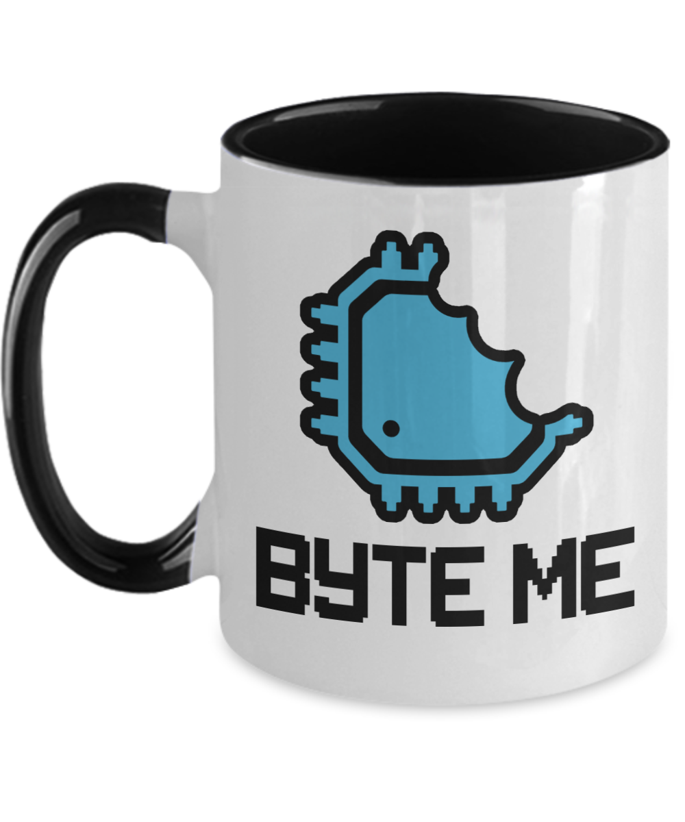 Computer Programming Gifts Byte Me Birthday Christmas Gift Idea For Men Women Two Tone Coffee Mug 11oz