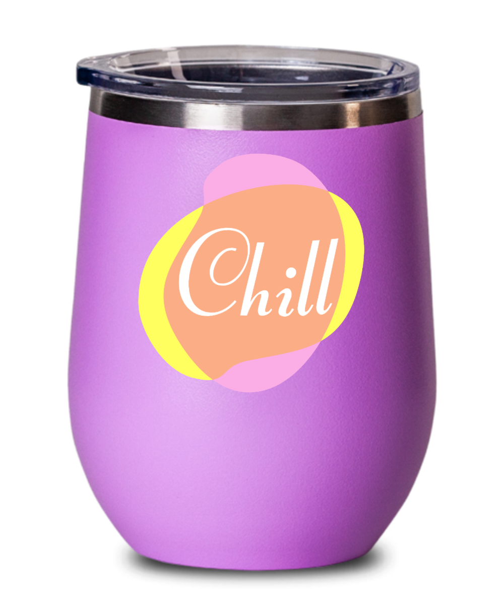 Yoga Gifts Chill Birthday Christmas Gift Idea For Men Women Wine Glass