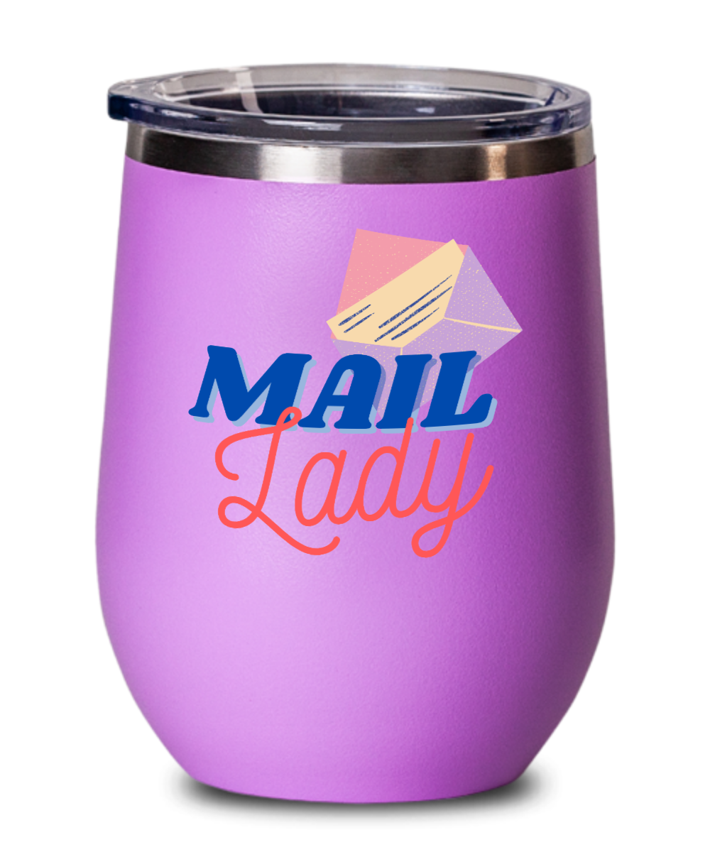 Postal Worker Gifts Mail Lady Birthday Christmas Gift Idea For Women Wine Glass