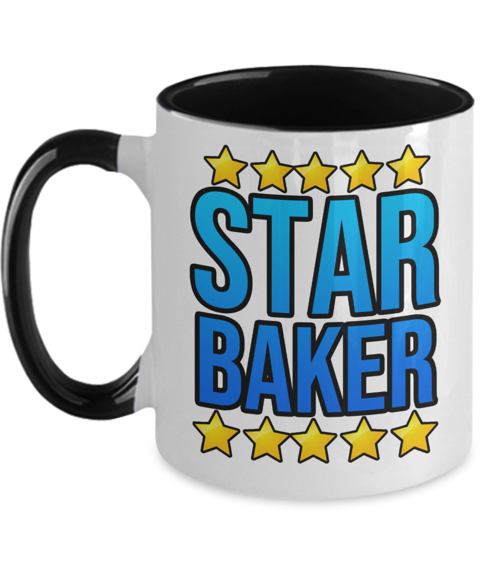 Baking Gifts Star Baker Birthday Christmas Gift Idea For Men Women Two Tone Coffee Mug 11oz