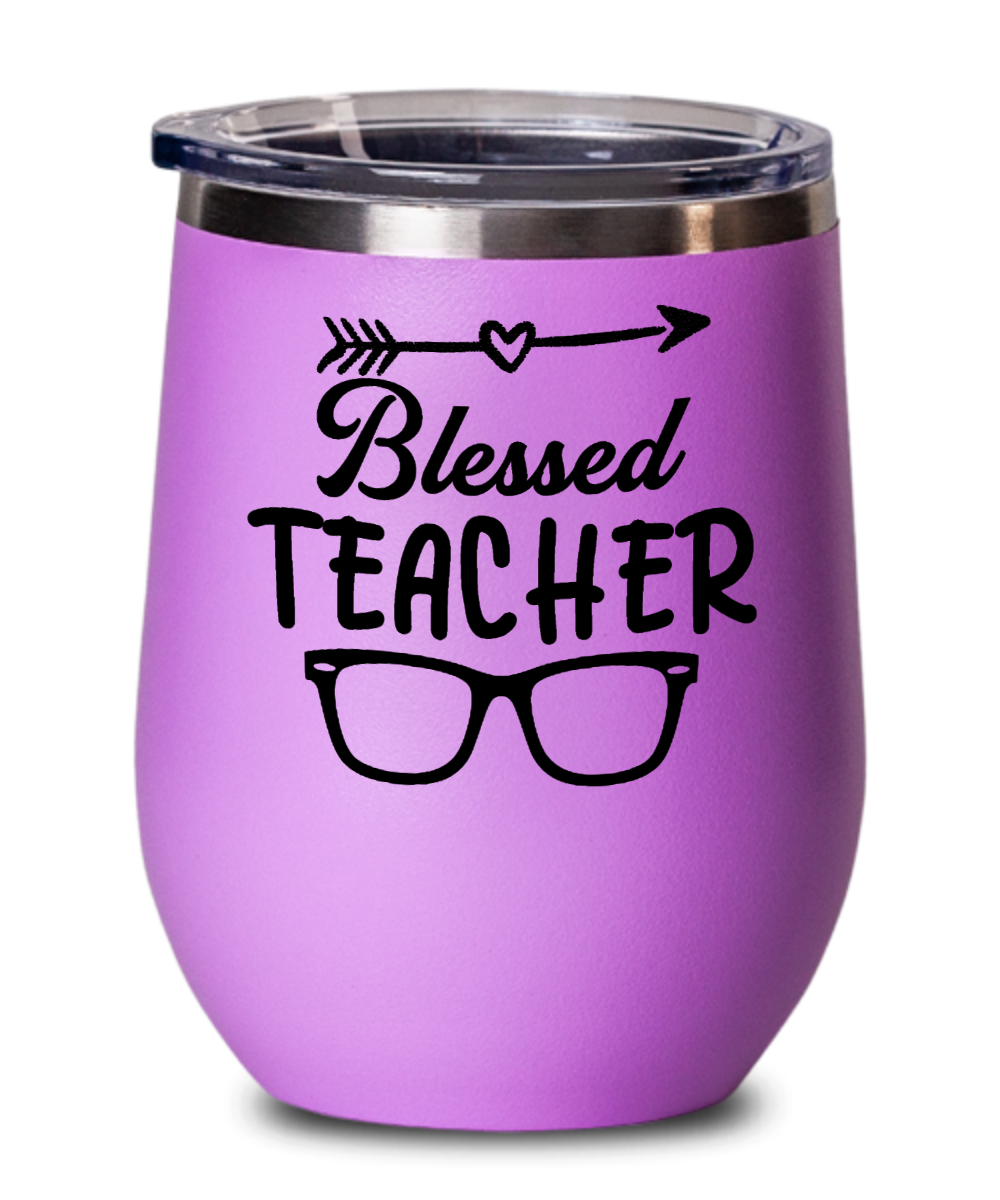 Teacher Gifts Blessed Teacher Birthday Christmas Gift Idea For Men Women Wine Glass