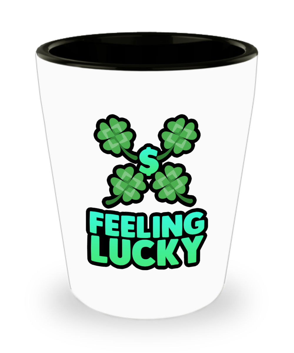 Poker Gifts Feeling Lucky Birthday Christmas Gift Idea For Men Women Shot Glass