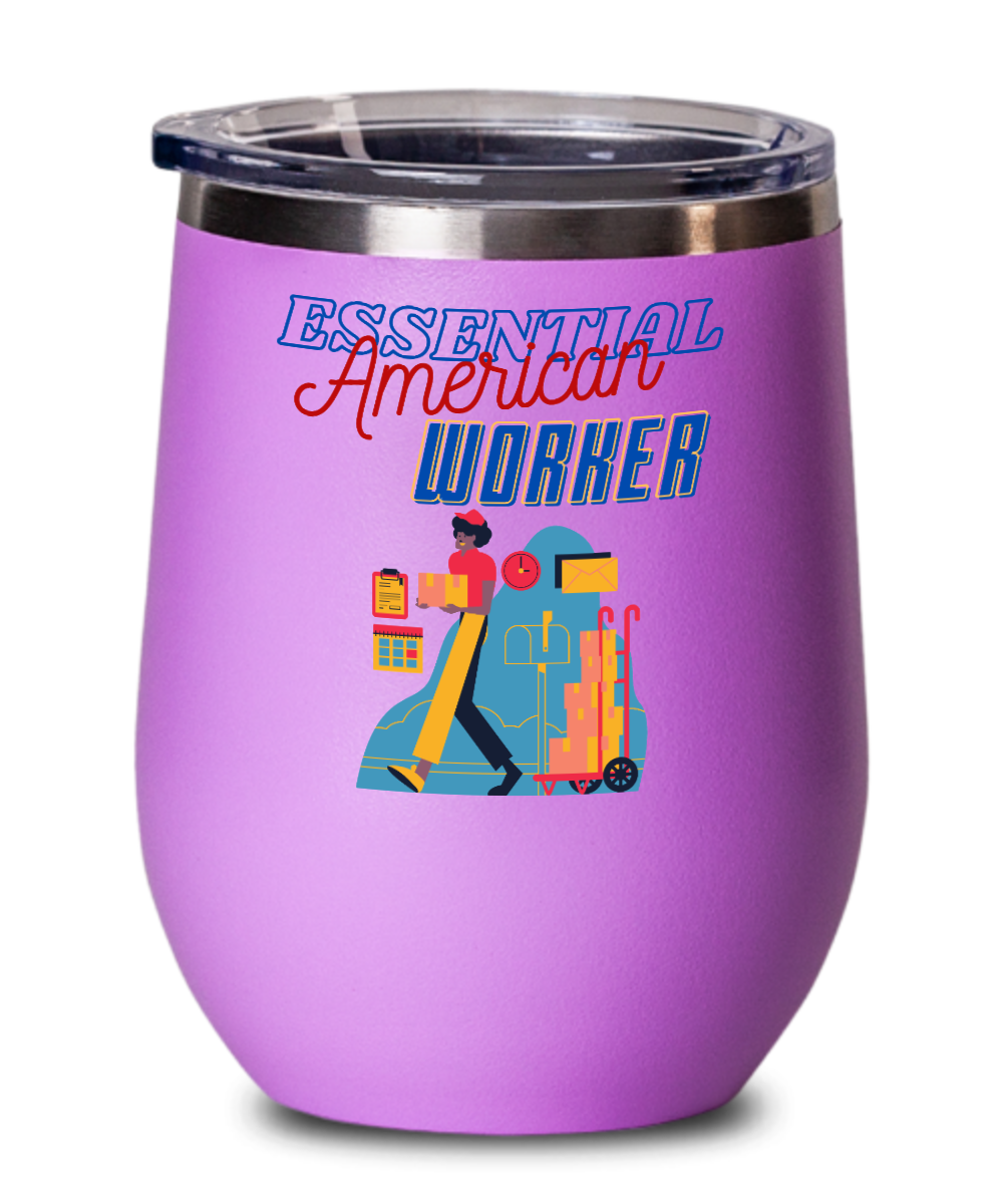 Postal Worker Gifts Essential American Worker Birthday Christmas Gift Idea Wine Glass