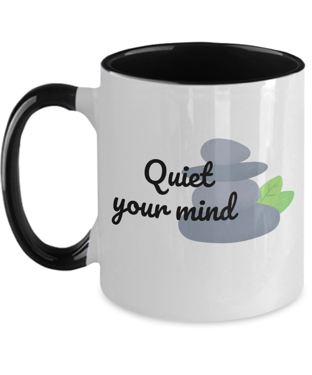 Yoga Gifts Quiet Your Mind Birthday Christmas Gift Idea Two Tone Coffee Mug 11oz