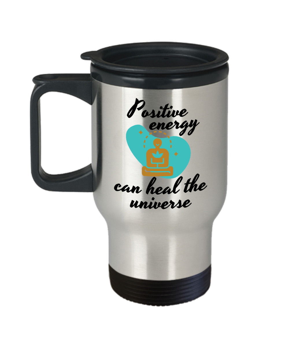 Yoga Gifts Positive Energy Birthday Christmas Gift Idea For Men Women Travel Mug