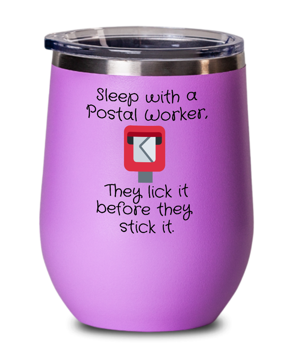 Postal Worker Gifts Sleep With A Postal Worker Birthday Christmas Gift Idea Wine Glass