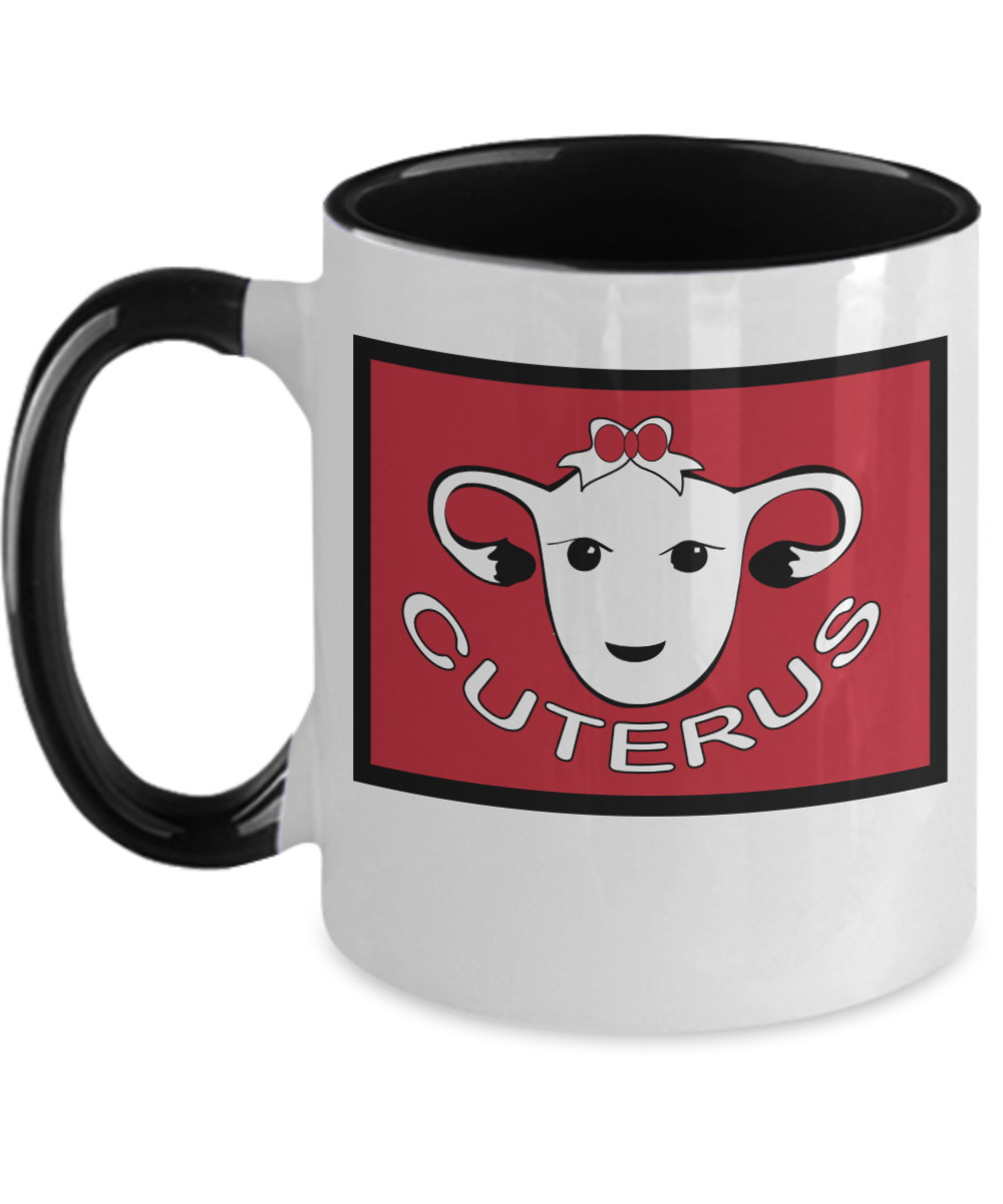 Gynecologist Gifts Cuterus Birthday Christmas Gift Idea Two Tone Coffee Mug 11oz