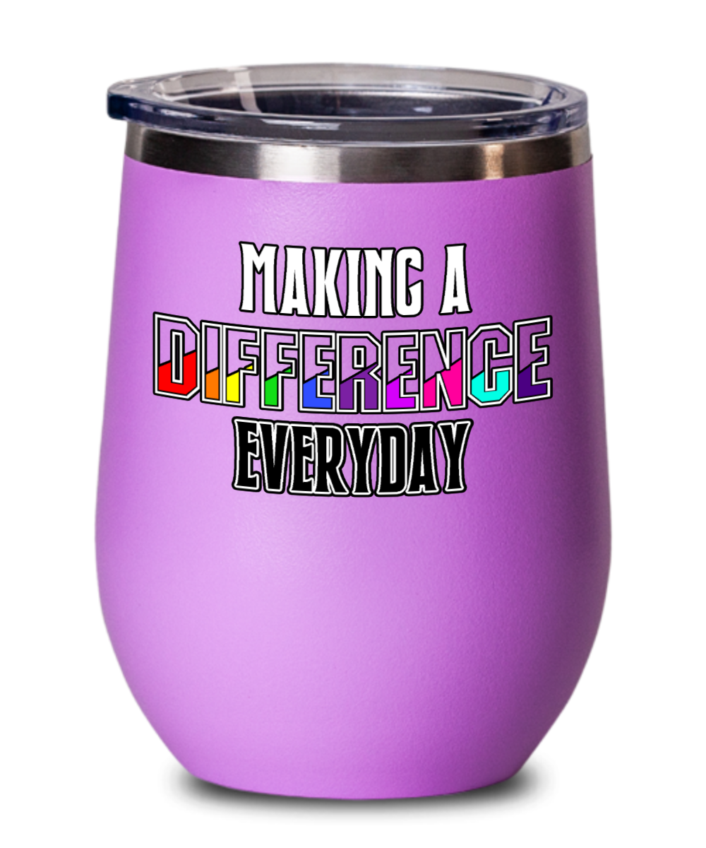 Teacher Gifts Making A Difference Everyday Birthday Christmas Gift Idea Wine Glass